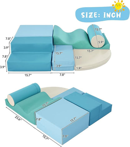 Merax Climbing Toys for Toddlers, Soft Climb and Crawl Playset Indoor Baby Soft Foam Blocks for Climbing, Crawling, 6-Piece