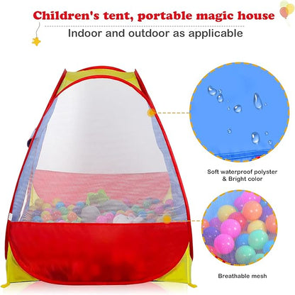 EocuSun Pop Up Playhouse, Ball Pit Kids Play Tent for Indoor & Outdoor, Foldable Play Tent for Kids Girls & Boys (Balls Not Included) (Multicolor)