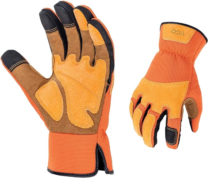 Vgo... 1-Pair Gardening Gloves Men, Safety Work Gloves, Puncture-proof, Thornproof, Touchscreen (SL7475)