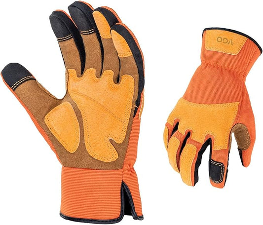 Vgo... 1-Pair Gardening Gloves Men, Safety Work Gloves, Puncture-proof, Thornproof, Touchscreen (SL7475)