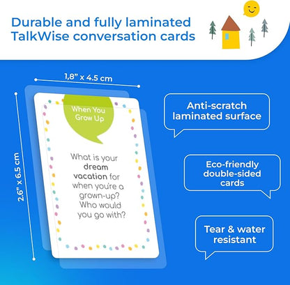 700 Conversation Cards for Kids, Fun Kids Conversation Starter Cards for Kids, Teens, Family Night, Dinner, Play Conversation Games, Color-Coded Across 6 Topics, Take Anywhere