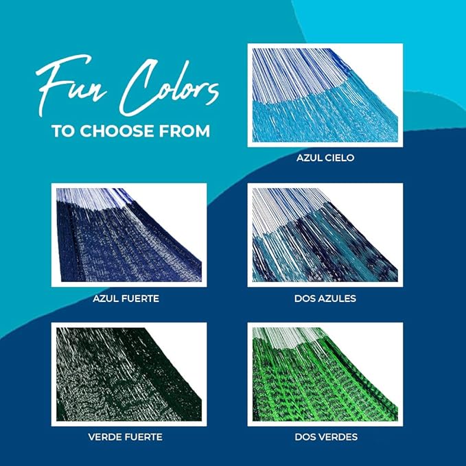 Hammocks Rada - Fits 12.5 to 13 Feet - Matrimonial Size - Finest Hammock - Very Fresh and Comfortable - Original Mayan Hammock