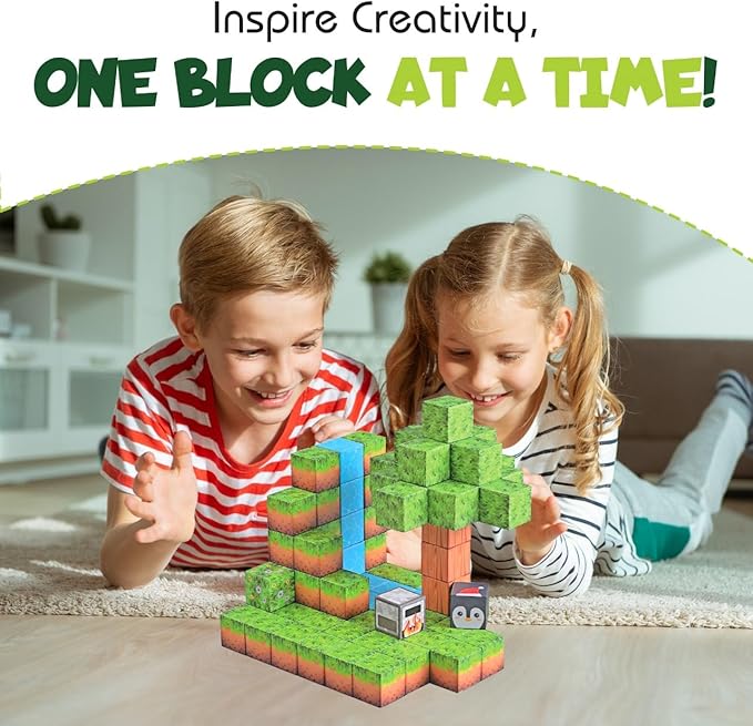 Magnetic Building Blocks 104PCS, Magnetic Blocks for Kids Ages 4-8, Magnetic Cubes STEM Building Toys for Boys Girls, Magnet Cubes for Sensory Montessori & Preschool Learning