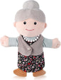 1 Pcs Family Hand Puppets 12 Inch Grandparents, Mom & Dad, Brother & Sister Plush Hand Puppet Toys Role-Play Toy Puppets for Kids Storytelling Imaginative Pretend Play Teaching Preschool(Grandma A)