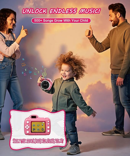Kids Camera Toys for 5-12 Year Old Girls Boys,1080P Kids Digital Camera with Projector, Digital Video Camera with Music Download for Girls and Boys,Best Chritmas Birthday Festival Gift for Kid (Pink)