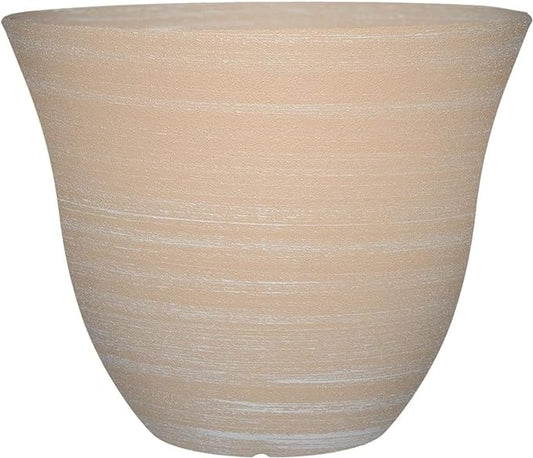 Classic Home and Garden Honeysuckle Resin Flower Pot Planter, Beige, 13"