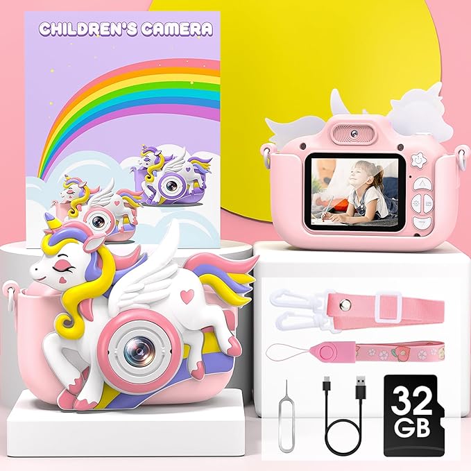 Kids Camera Toys for Girls Boys 3-12 | Toddler Camera Ideal Kids Digital Selfie Video Camera | Birthday Easter Gift for 4 5 6 7 8 9 Year Old Girls Boys | Fun Toy for Ages 3-8