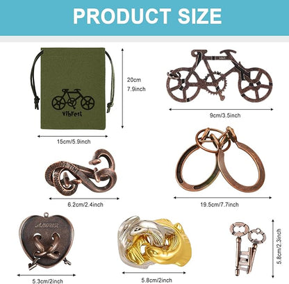 13 Pcs Metal Brain Teaser Puzzles 3D Puzzle for Adults Logic Puzzle Games Set Gift for Adults and Teenagers