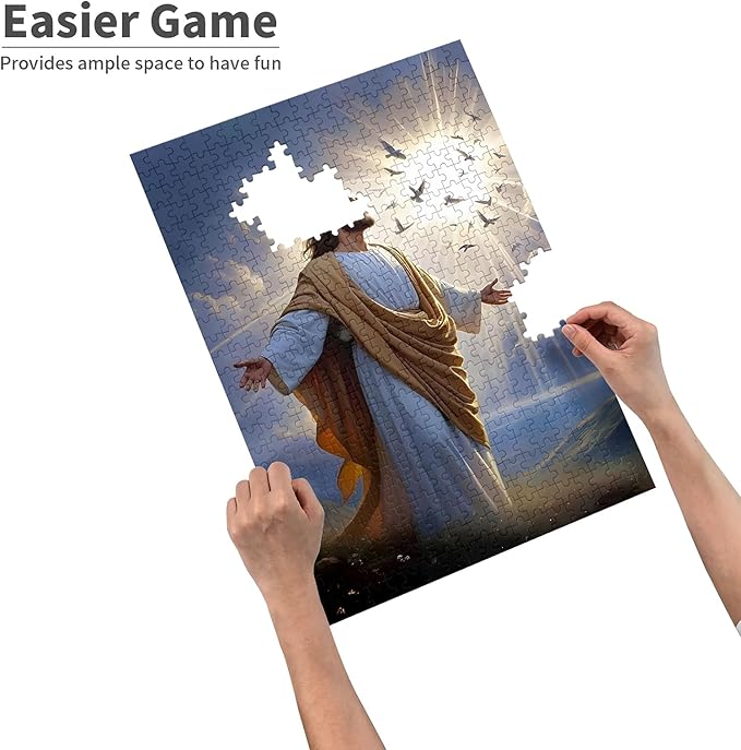 Challenge 1000 Pieces, Jesus, Wooden Puzzles for Adults, Family Fun, Relaxation and Decorating and Gift Giving. Premium Quality Puzzle Size: 29.5x19.7 in and 1:1 Original Picture Poster