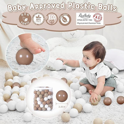 Realhaha Ball Pit Balls 50 100 200 500 Play Balls Plastic Balls for Baby Girls Toddlers Kids Play Tent Pool Playhouse Playpen Party Decoration