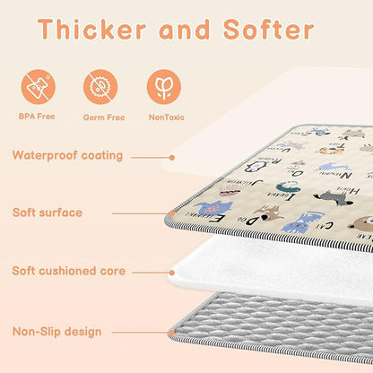 Baby Play MAT 50" X 50" Playpen Mat, Soft Thickened Anti-Slip Baby Mat for Floor, Foldable and Machine Washable Baby Crawling Mat