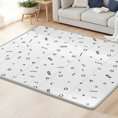 Baby Play Mat - 79" x 71" Extra Large, Foldable, Waterproof, Reversible for Indoor & Outdoor