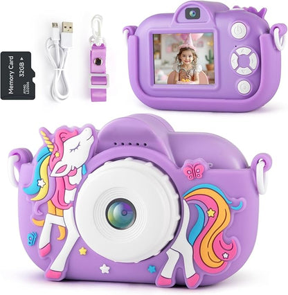 Kids Camera Toddler Toys for 3 4 5 6 7 8 Years Old Girls, 48MP HD Dual Lens Selfie Camera for Kids, 1080P HD Video Kids Digital Camera for Age 3-9 Christmas Birthday Gifts with 32G SD Card