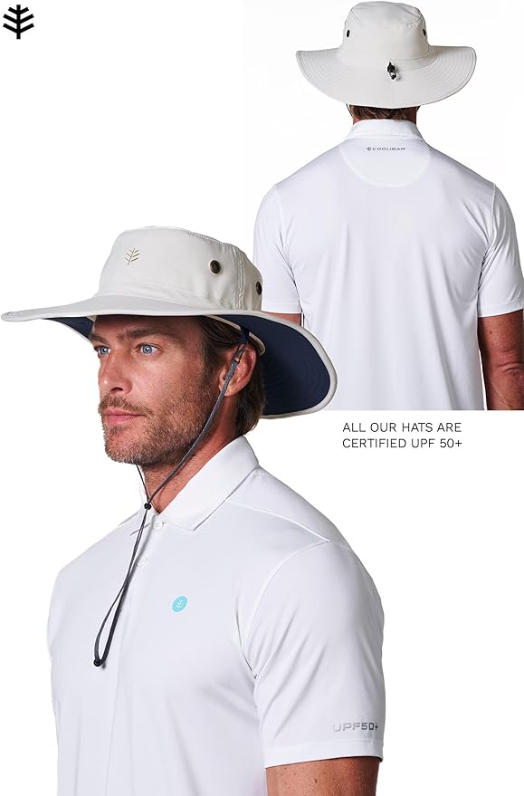 Men's Shapeable Wide Brim Hat - UPF 50 Sun Protection - Maximum Coverage on Your Next Adventure - Sun Fearless Leo Hat