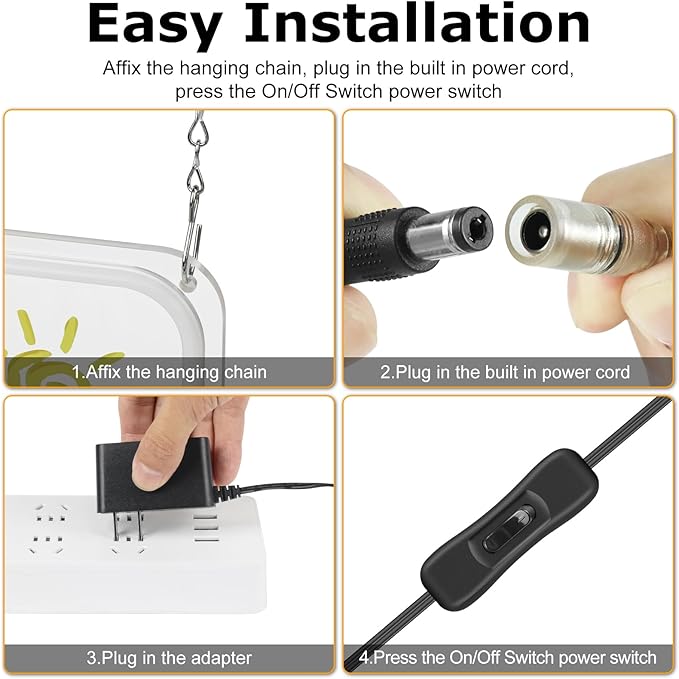 Neon We Are Open Signs for Business, 16.5x9'' Open Sign with Printed Flower and Sun, with ON/OFF Switch & Adapter, Warm White, Ideal for Window, Party, Wall, Bars, Coffee Shops, Salons, Clubs, Hotels