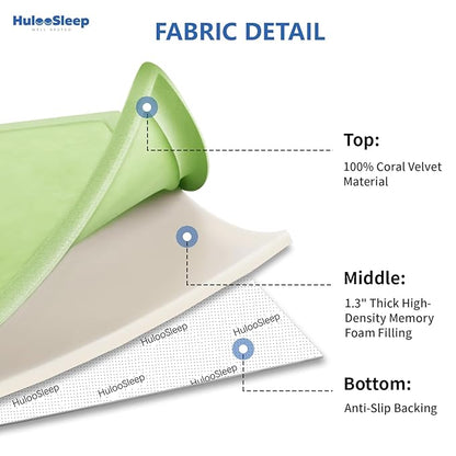 Baby Play Mat for Floor,1.3"Thick Elasti-Foam 50x50 Playpen Mat for Toddlers Infant kids,Water-Repellent Soft Velvet for Tummy Time,Non-Slip Backing for Crawling,Tatami Style(Light Green)