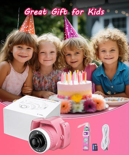 Kids Camera Toys for 5-12 Year Old Girls Boys,1080P Kids Digital Camera with Projector, Digital Video Camera with Music Download for Girls and Boys,Best Chritmas Birthday Festival Gift for Kid (Pink)