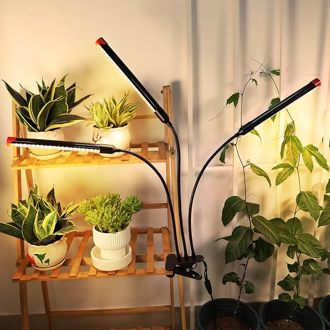 Grow Lights for Indoor Plants Full Spectrum, LED Plant Lights, 3000k/5000k/660nm Full Spectrum Growing Lamps, 126 LED Clip on Plant Growing Lamps for Seed Starting Seedlings Precision Timer