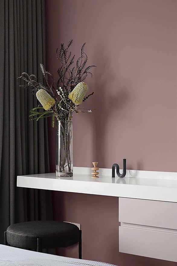 Dimoon 78.7''x17.7'' Pink Peel and Stick Wallpaper Contact Paper Modern Self Adhesive Wall Paper Removable Renter Friendly Textured Solid Color Shelf Cabinet Vinyl Roll (78.7''x17.7'',Grey Pink)