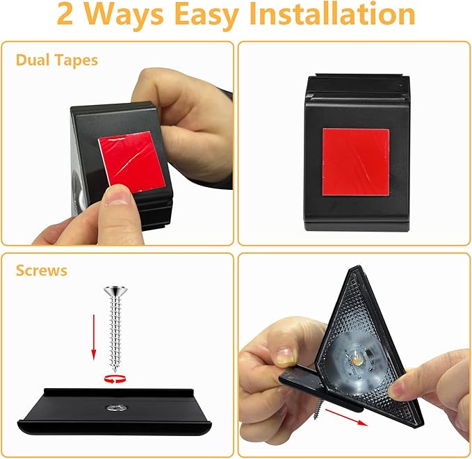 Solar Step Lights Outdoor, 6 Pack Solar Stair Lights Waterproof, Warm White/7 RGB Colors Deck Lighting for Outside Garden Stair, Deck, Fence, Front Step, Front Porch, and Patio Decor