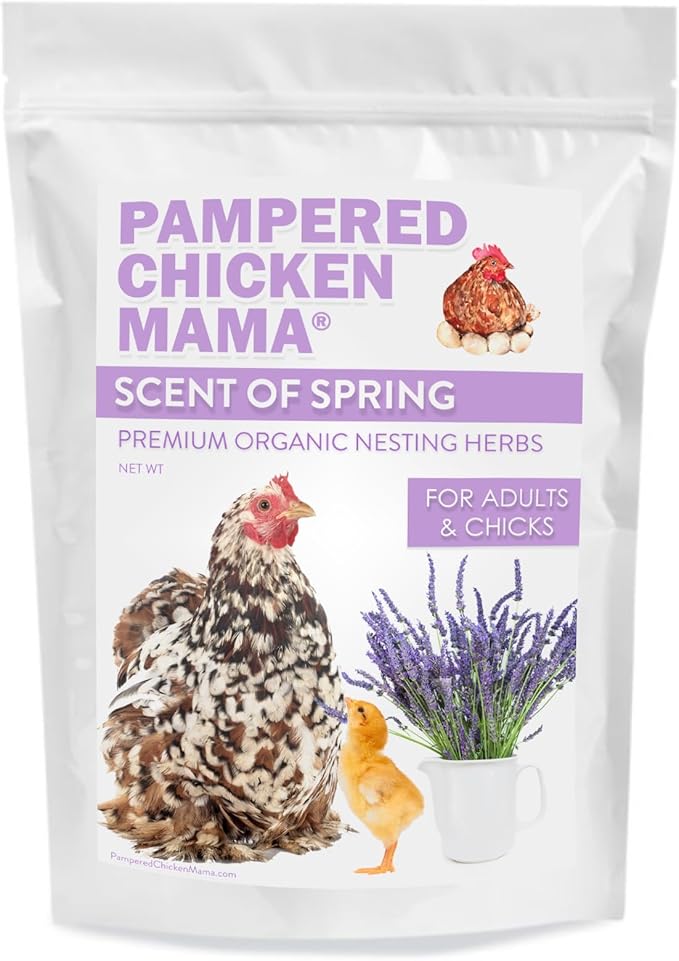 Pampered Chicken Mama Floral Nesting Herbs for Chickens (16 Ounces/1 Pound) | Relaxation Blend for Chick Brooder Box, Chicken Coop Bedding | Scent of Spring