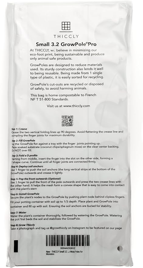 Plastic Moss Poles for Climbing Plants V3 Small 10 Pcs Front Opening Stackable Moss Pole Monstera Plant Support-Plant Climbing Pole, DIY Moss Pole for Plants Indoor, Plant Sticks Support by THICCLY