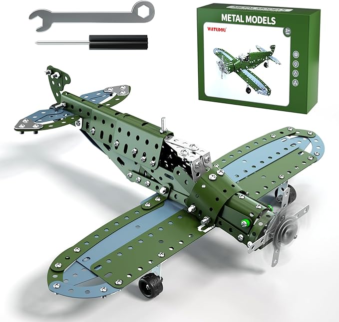 Model Airplane STEM Building Projects Toys - DIY Building STEM Projects Toys for Kids Boys Girls Ages 8-12-16, Assembly Science Kit Model Plane Birthday Gift Toys for Kids Boys 8 9 10 11 12 Years Old