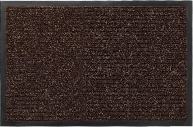 Profile Rubber Door Mat, 35x23inch, Heavy Duty, Entrance Doormat, Indoor and Outdoor, Waterproof, Easy Clean Shoe Scraper, Home Rug Welcome Mats for Entryway, Patio, Porch, Brown