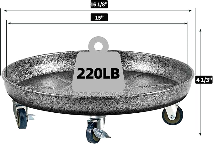 Heavy Duty Plant Caddy with Wheels 16 Inch, 360° Caster, Outdoor Rolling Plant Dolly That is Not Easily Rusted, Indoor Metal Plant Cart with Rollers, Plant Pot Trolley, Silver 3 Pack