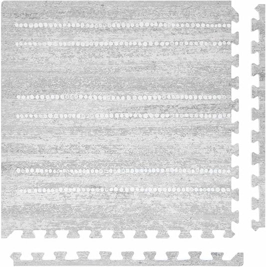 House of Noa Baby Play Mat – 4'x8' Dove Aspen – Set of 8 Tiles – Cushioned EVA Foam Play Mat for Floor, Soft Interlocking Baby Crawling Mats for Hard Floors