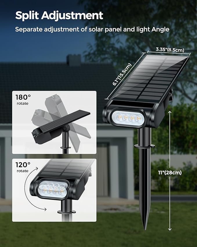 Solar Spot Lights Outdoor Waterproof IP67, RGB Landscape Lighting with Remote & Timer, Color Changing Solar Uplights Outdoor for Trees, Garden, Yard, and Pathway (4 Pack)
