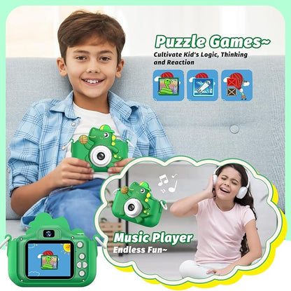 Kids Camera Toy, masterbee Dinosaur Toys Camera for Kid Age 3-12, Christmas/Birthday Gifts for Boys and Girls, 1080P HD Kids Digital Camera, Children Camera Gift for 3 4 5 6 7 8 9 10 11 12 Year Old