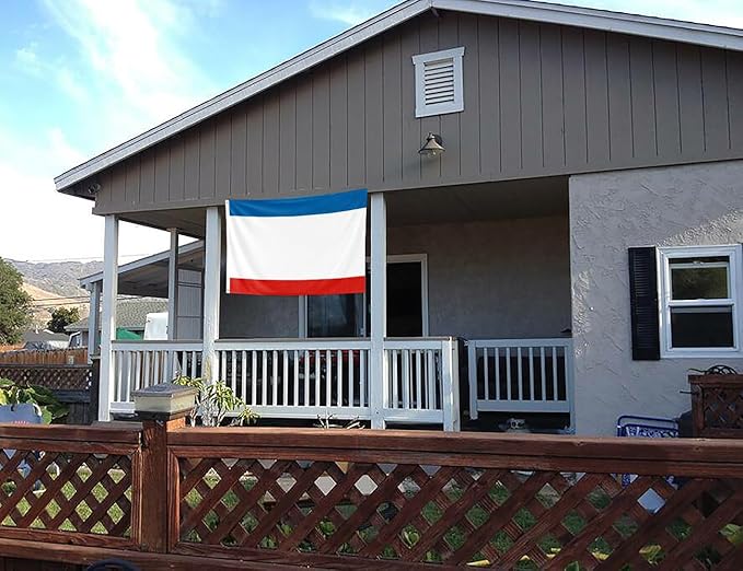 Ukraine Crimea Flag 3x5FT Ukrainian Crimean Polyester Banner With 2 Grommets Fade Resistant Vivid Color For Patriotic Festival Events Party Decoration (Crimea UKR, 3x5FT)