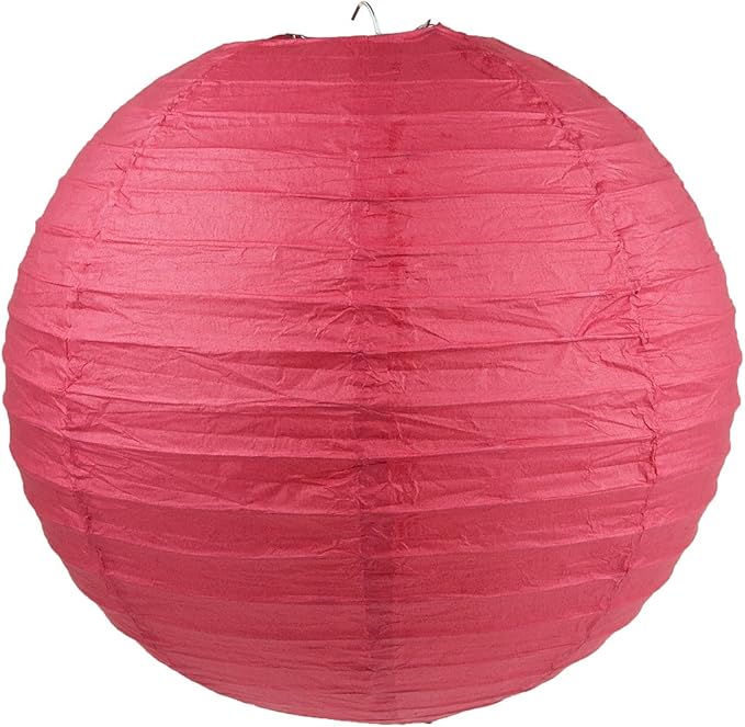 WYZworks Round Paper Lanterns 10 Pack (Red, 14") - Hanging Paper Lanterns Lamp for Wedding, Birthday, Party and Home Decorations with 8", 10", 12", 16" Option