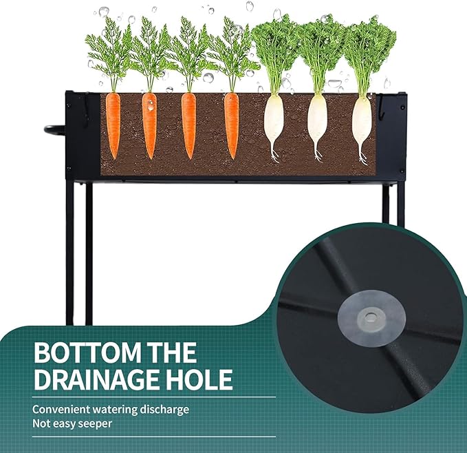 MIXC 50 * 26 * 31 Large Metal Raised Garden Beds with Legs, Elevated Planter Boxes Outdoor Raised for Gardening, Bigger Planter Box for Vegetable Flower Herb