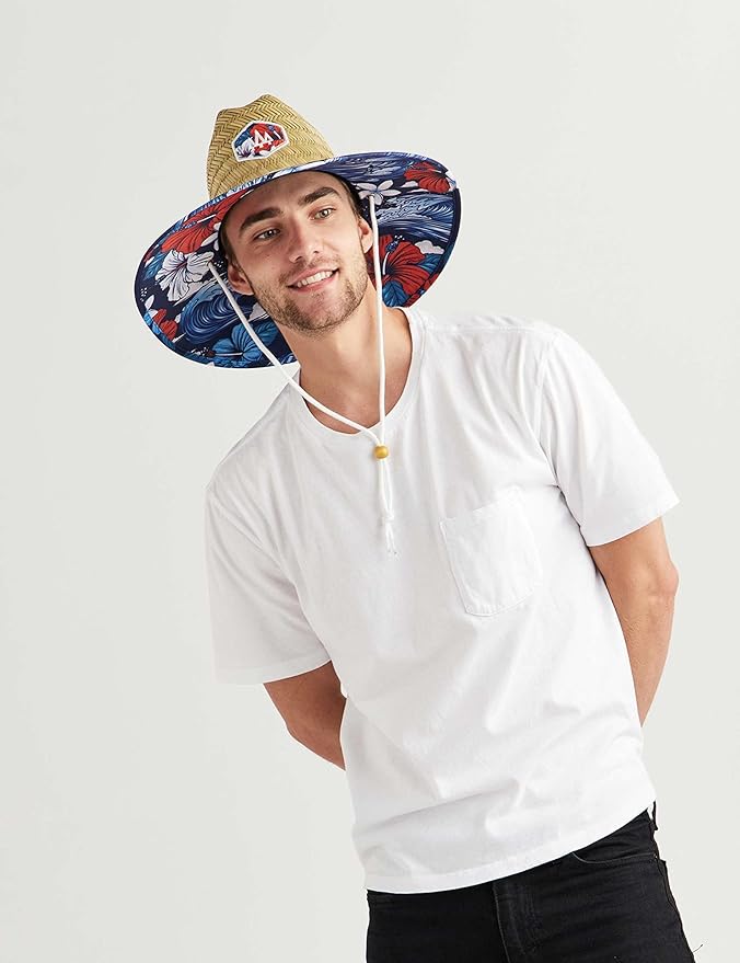 Straw Hat for Men & Women | Lifeguard Hat, Beach Hat & Sun Hat | UPF 50+ Wide Brim for Sun Protection | One Size | Hemlock