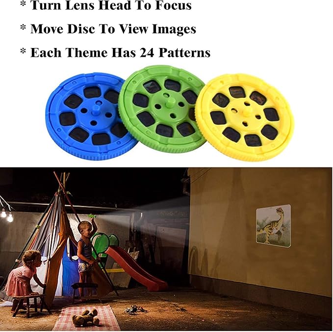 Georgie Porgy Children Projector Toys Educational Science Set Wall Ceiling Tent Torch Toddler Flashlight for Kids Gifts for Boys Girls (Dinosaur)