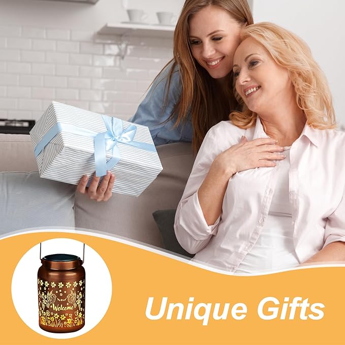 Cardinal Solar Lanterns Outdoor Waterproof Garden Decor Birthday Gifts for Women Mom Grandma Metal Hanging Hummingbird Solar Lights for Outside LED Lanterns for Yard Patio Lawn Pathway Landscape