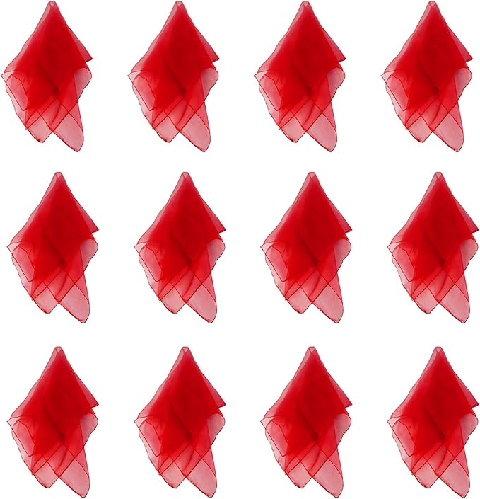 Larcele 12 Pieces Juggling Dance Scarf for Performance Prop Accessory 24 x 24 inches WDSJ-02