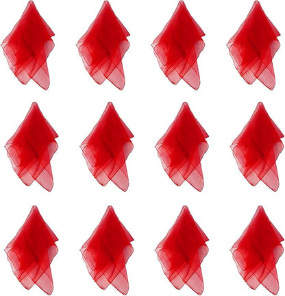 Larcele 12 Pieces Juggling Dance Scarf for Performance Prop Accessory 24 x 24 inches WDSJ-02