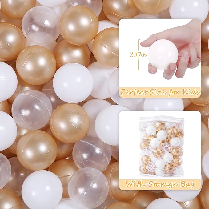 Realhaha Ball Pit Balls 50 100 200 500 Play Balls Plastic Balls for Baby Girls Toddlers Kids Play Tent Pool Playhouse Playpen Party Decoration