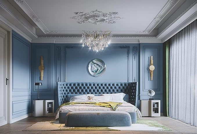 Dimoon 590''x17.7'' Blue Peel and Stick Wallpaper Contact Paper Modern Self Adhesive Wall Paper Removable Renter Friendly Textured Solid Color Shelf Cabinet Vinyl Roll (590''x17.7'',Blue Grey)