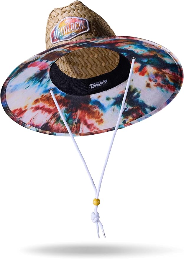 Straw Hat for Men & Women | Lifeguard Hat, Beach Hat & Sun Hat | UPF 50+ Wide Brim for Sun Protection | One Size | Hemlock