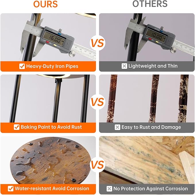 Plant Stand Indoor with Grow Light, 50" High Indoor Plant Shelf, 6 Tier Flower Stand with Plant Light Full Spectrum, Metal Plant Holder with Light, Double-Row Discs Plant Rack for Home, Corner