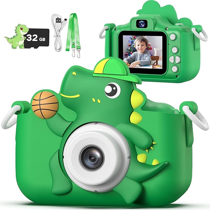 Kids Camera Toy, masterbee Dinosaur Toys Camera for Kid Age 3-12, Christmas/Birthday Gifts for Boys and Girls, 1080P HD Kids Digital Camera, Children Camera Gift for 3 4 5 6 7 8 9 10 11 12 Year Old