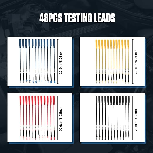 68 PCS Automotive Circuit Test Lead Kit,Multimeter Test Leads Set,Electrical Breakout Leads Automotive Kit with Terminals,Alligator Clip,Acicular Probe,Banana Plug Adapters,Volt Meter Lead