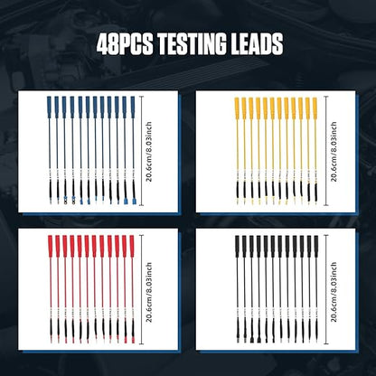 68 PCS Automotive Circuit Test Lead Kit,Multimeter Test Leads Set,Electrical Breakout Leads Automotive Kit with Terminals,Alligator Clip,Acicular Probe,Banana Plug Adapters,Volt Meter Lead