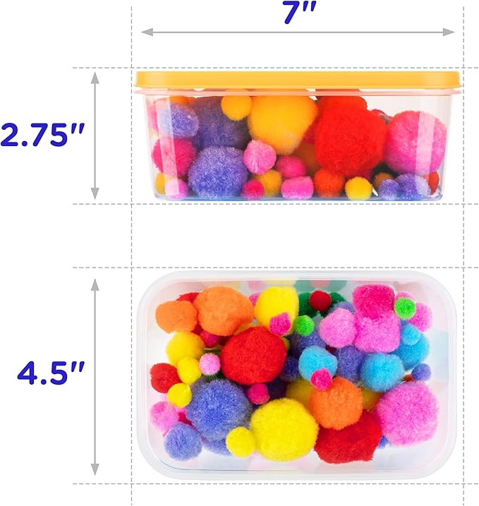 Sensory Kit for Toddlers and Kids - Includes 6 Bins with Lids, Play Tools, Sand, Feathers, Clay, Color Beads and Pom Poms Kids Box Fillers