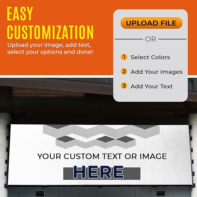 Personalized Passion Vinyl Banner 4' x 8' - Customized Banner for Business, Graduation, Birthday Parties, Indoor Outdoor Use - Full Color 13oz Vinyl Custom Signs with HD Printed Text, Photos and More