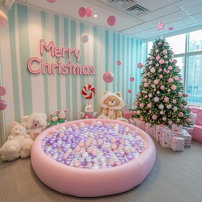 Realhaha Ball Pit Balls 50 100 200 500 Play Balls Plastic Balls for Baby Girls Toddlers Kids Play Tent Pool Playhouse Playpen Party Decoration